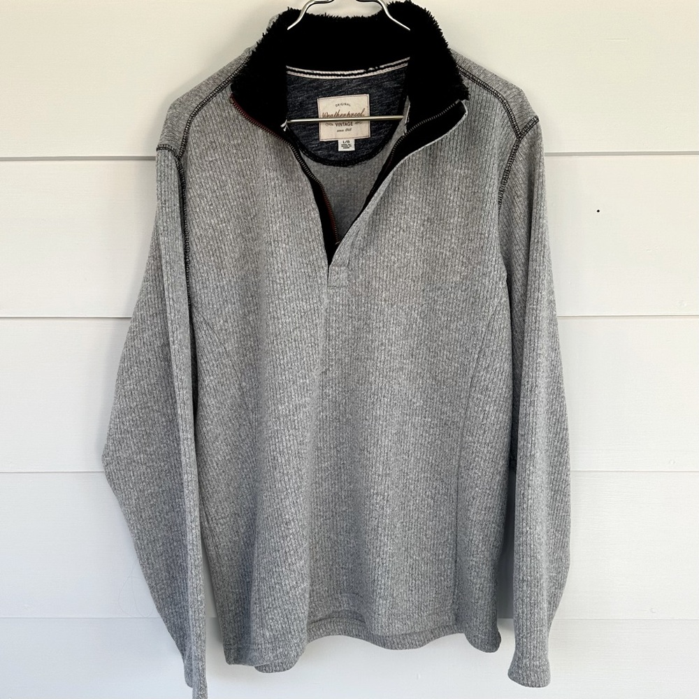 MENS- Weatherproof Vintage 1/4 zip ribbed sweatshirt, size Large, EUC